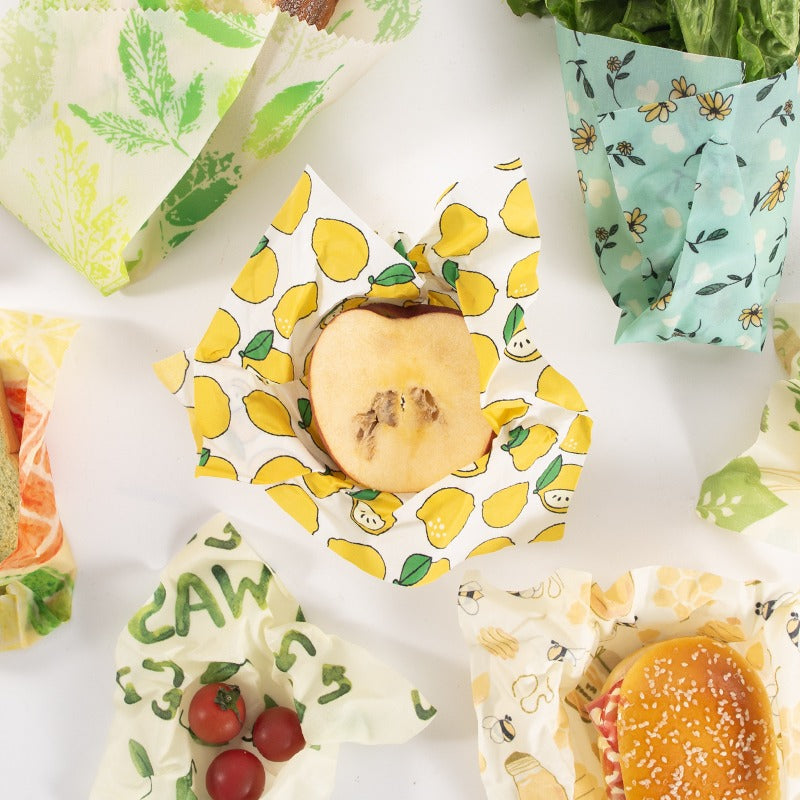 Reusable Cotton Beeswax Wraps (Set of 3)