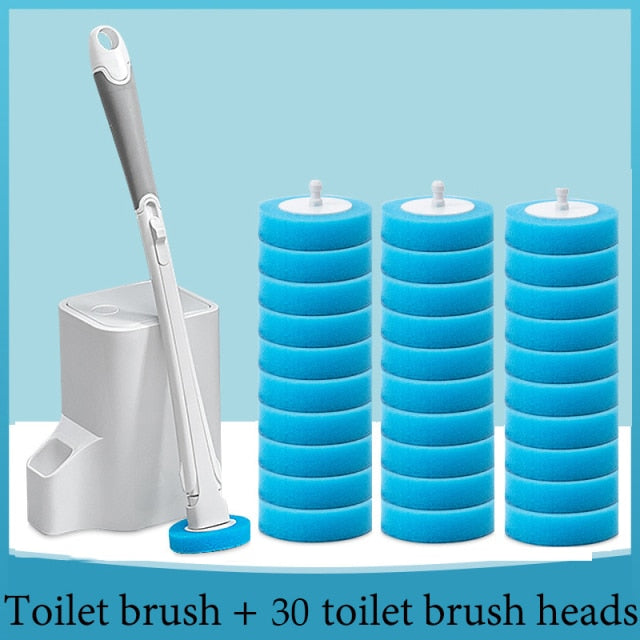 Disposable-Head Toilet Brush