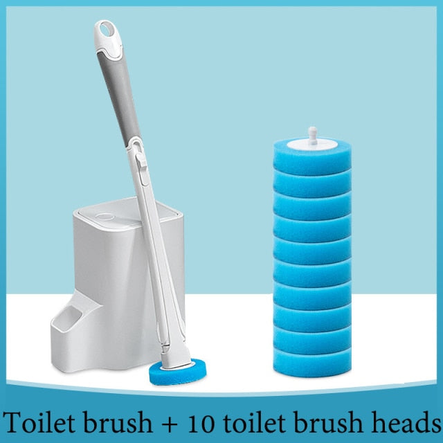 Disposable-Head Toilet Brush