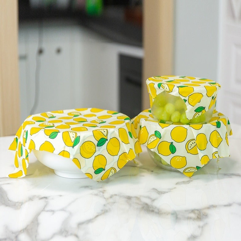Reusable Cotton Beeswax Wraps (Set of 3)