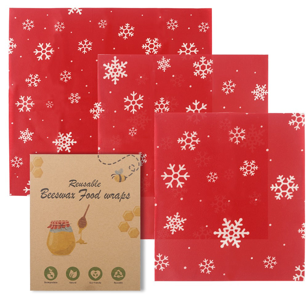 Reusable Cotton Beeswax Wraps (Set of 3)