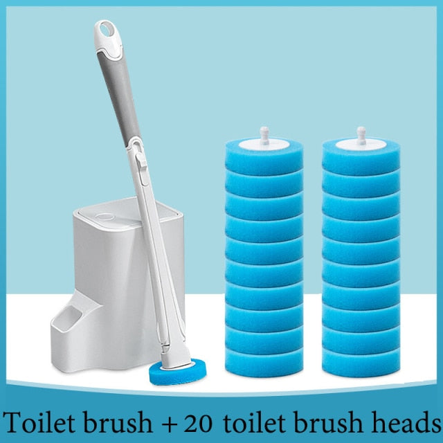 Disposable-Head Toilet Brush